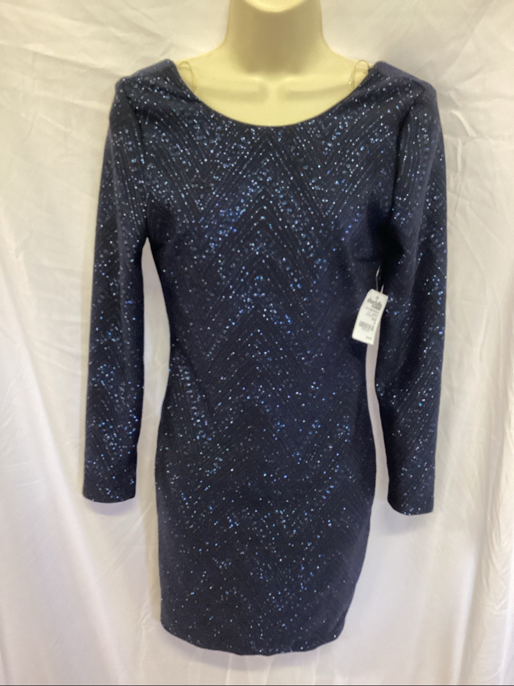 Charlotte Russe Shimmery Blue High Neck Dress